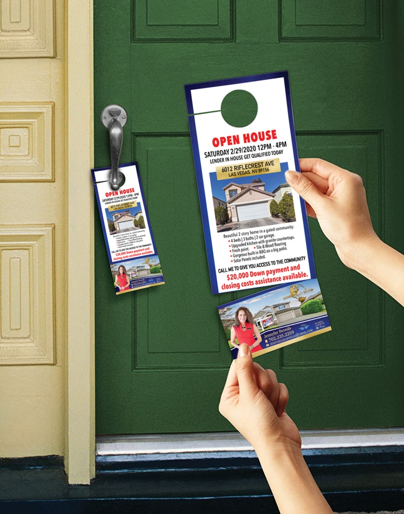 Door Hanger With Tear Off Card 3.50 x 11.0 - 100lb Gloss - Full Color 1 Side